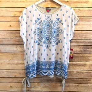 Vince Camuto Amalfi Breeze Side Tie Blouse Med NWT